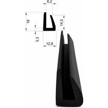 MAKPLASTİK FİTİL PROFİL A 252 6 mm Profil Için U Fitil 6 Metre Siyah