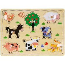 River Tahta Raptiyeli Bultak Puzzle Çiftlik Hayvanları 8 Parça