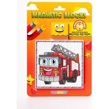 River Manyetik Blok Çift Taraflı 9 Parçalı Mıknatıslı Itfaiye - Traktör Puzzle - 2 Görsel Yapboz