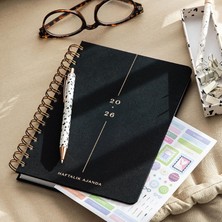 River 2026 A5 Spiralli Haftalık Ajanda 12 Aylık - Siyah