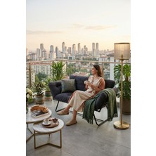 AVYNA Royal Blue Luxe Katlanır Yataklı Kanepe – Mekanizmalı Ikili Füme Çekyat, Premium Konfor