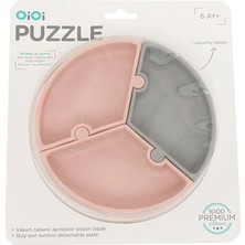 OiOi Puzzle Mama Tabağı Pinky Pink Powder Grey (3 Adet)