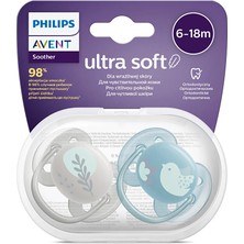 Philips Avent Ultra Soft Emzik 6-18 Ay, 2'li Paket, Erkek (3 Adet)