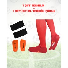 Allians Futbol Uzun Tozluk ve Kaval Koruyucu Tekmelik Antrenman Seti (Kırmızı)