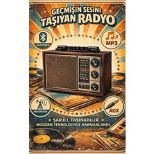FaroxTech Retro Tasarım Bluetooth Hoparlör - Fm/am/sw 3 Bantlı Ahşap Görünümlü Radyo