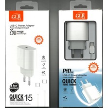 Glrtech TRW460 Usb-C  Power Adapter 25W Beyaz Şarj Cihazı