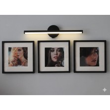 Efeg Decor Sök-Tak Kare Çerçeve Siyah ve Kendinden Yapışkanlı Pilli Aplik Lamba 4 Li Set Pvc Li