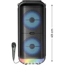 River 1800 Mah 6,5"x2 Mikrofonlu LED Işıklı Bluetooth Hoparlör Bts-95
