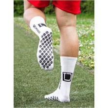 Allians Unisex Beyaz Kaydırmaz Silikon Taban Dikişsiz Maç Spor Çorabı