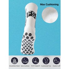 Allians Beyaz Kaydırmaz Silikon Tabanlı Unisex Sporcu Çorabı