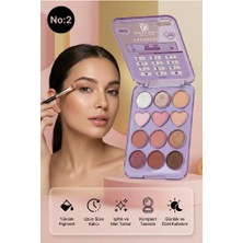 Iman Of Noble Telefon Tasarımlı Yüksek Pigmentasyonlu Mat ve Işıltılı Göz Farı Seti Mor Renk