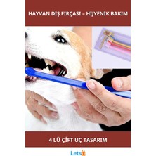 Özbience Çift Taraflı Hayvan Diş Fırçası 4'lü Set, Kediler ve Köpekler Için