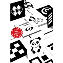 Moky Dizayn Siyah Beyaz Bebek Zeka Kartları, Yenidoğan Beyin Gelişimi Eğitici Kart, Hediyelik, 0-3 Ay, 36 Adet (2 Adet)