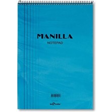 River Lé 41300/1 Manila Notepad Yumuşak Kapak, 1.hamur Kağıt Spiralli, Mavi