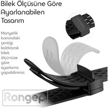 River Galaxy Fit 3 ile Uyumlu Spor Kordon Manyetik Katlanır Toka Mekanizmalı Nefes Alabilirlik Sağlayan Delikli Doku Deformasyona Karşı Dayanıklı Yumuşak Saat Kayışı