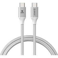 River 100W 5A Pd Type-C To Type-C Hızlı Şarj ve Data Kablosu Beyaz 1 Metre