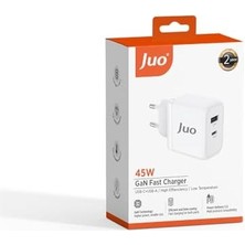 River Juo 45W Gan Usb-C + Usb-A Şarj Aleti & iPad & & Pps Type-C Hızlı Şarj Cihazı
