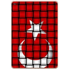 River iPad New Air2 A1566 A1567 Türk Bayrağı Kare Baskılı Silikon Kılıf