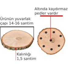 River Ağaç Ahşap Tencere Çaydanlık Alltlığı Çap 14-16 cm