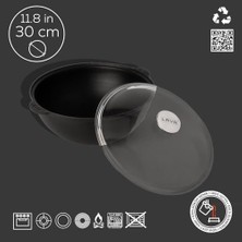 River Döküm Yuvarlak Kazan Cam Kapaklı Tencere, Çap 30 Cm, Lv Y Kz 30 K3