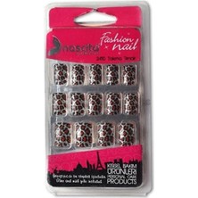 River Gümüş Renkli Leopar Desenli Takma Tırnak (24'lü)