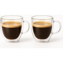 River Çift Cidarlı 2’li Kulplu Espresso Fincan Seti 80 ml Şeffaf Espresso Kahve Kupaları, Shot Bardakları, Çift Cidarlı Espresso Fincanları, Espresso Makinesi Için Uygun, Mikrodalga Fırında Kullanılabilir