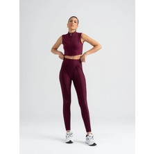 Lismina Sculpt Line Mürdüm Rengi Dikiş Modelli Spor Tayt