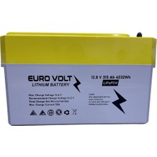 Euro Volt Lityum Battery  12.8 V 315 Ah 4032 Wh Life Po4