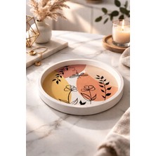 The Mark Decor Bohem Tarz Dekoratif Yuvarlak Tabak 18 cm - El Yapımı Salon Aksesuarı & Ev Dekoru
