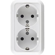 River 45182 Sıva Üstü Ikili Topraklı Priz, Beyaz