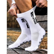 Allians Beyaz Unisex Kaymaz Spor Çorabı, Silikon Taban, Dikişsiz, Anti Slip