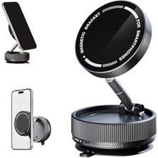 River K10A Katlanabilir 360 Derece Her Yöne Dönebilir Vacum Magnetic Araç Tutucu Telefon Standı Kilitli Vakum ve 5 kg Taşıma Kapasiteli Mıknatıs Ile Hem Şık ve Kaliteli Hem De Sağlam ve Çok Güçlü