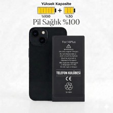 Telefon Kulübesi iphone 16 Plus Uyumlu Batarya Pil Güçlendirilmiş + Tamir Seti