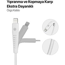 River Usb-C - Lightning 3A Şarj Kablosu 300CM-BEYAZ