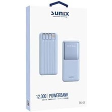 River 12000 Mah Dijital Göstergeli Dahili Çoklu Kablolu Taşınabilir Powerbank Mavi Pb-49