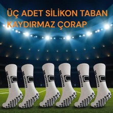 Allians 3 Çift Silikon Tabanlı Futbol Çorabı, Kauçuk Havlu Dikişsiz Spor Tozluk