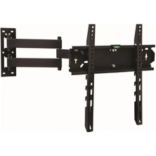 Vontech VT-404M 22-42 İnç Hareketli Tv Duvar Askı Aparatı Siyah Dökme Demir Montaj Tipi