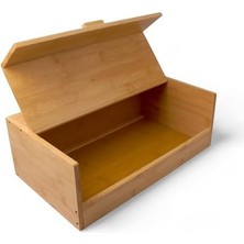 River Bambu Ekmek Kutusu Ekmek Dolabı, Ekmek Sepeti Sandığı, Ekmeklik, Çok Amaçlı Bambu Kutu (34CM 19.5cm 14CM)