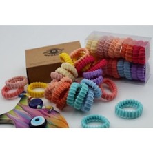 River Kadın Renkl I Ultra Esnek Tırtıklı 20'li Kutu Havlu Lastik Toka Seti Lastik Toka Seti, Toka Organizer, Toka, Kız Çocuk Toka, Toka Organizer