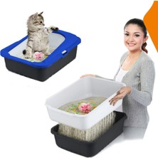 Özbience Yumuşak ve Şık Mavi Elektrikli Kedi Kumluğu, Hijyen ve Konfor Sağlar