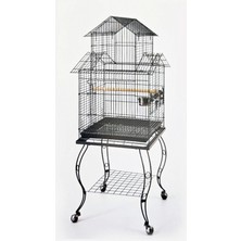 Qhpet Hnrlishp Sehpalı Papağan Kafesi Dövme Demir (51 x 51 x 139)