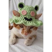 Özbience Pastel Renkli Kurbağa Şapka, Evcil Hayvanlar Için Sevimli Aksesuar