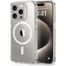River iphone 15 Pro Magsafe ile Uyumlu Şeffaf Kılıf Silikon Darbe Emici Tam Koruma Kapak Air iphone 15 Pro Manyetik Şarj Kılıfı
