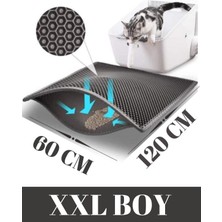 Özbience Geniş Kedi Tuvaleti Önü Elekli Kedi Kumu Paspası, Gri, 60X120 cm