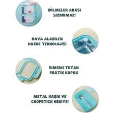 River Bento 700ML Lunchbox Tek Katlı 2 Bölmeli Çelik Sefer Tası Yemek Kutusu (Pembe)