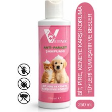 Vetixir Kedi Köpek Parazit Şampuanı Arındırıcı Bakım Bit Pire Kene Şampuanı Doğal Flea & Tick Shampoo 250ML