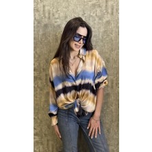 Leilaa Renkli Saten Gömlek