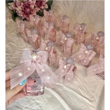 15 Adet Pembe Mika Plastik Incili Kolonya Hediyelik Söz Nişan Nikah Kına