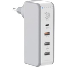 River 30 Watt PD18W Zaman Ayarlı USB Çıkışlı Priz 180 Derece Döndürülebilir Fiş Qc3.0 2.4A USB Çıkışlı M8J301TE