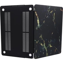 River Pro 13 Inç Uyumlu Mermer Desenli Hardcase Kılıf – M1/m2 A2338, A2289, A2251, A1989, A2159, A1706, A1708 – Ince Sert Kapak, Çizilmeye/darbeye Dayanıklı, Bar/ıd ile Uyumlu Siyah
